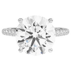 GIA Certified 5.21 Carat Round Shape Diamond Platinum Ring FLAWLESS Type IIA
