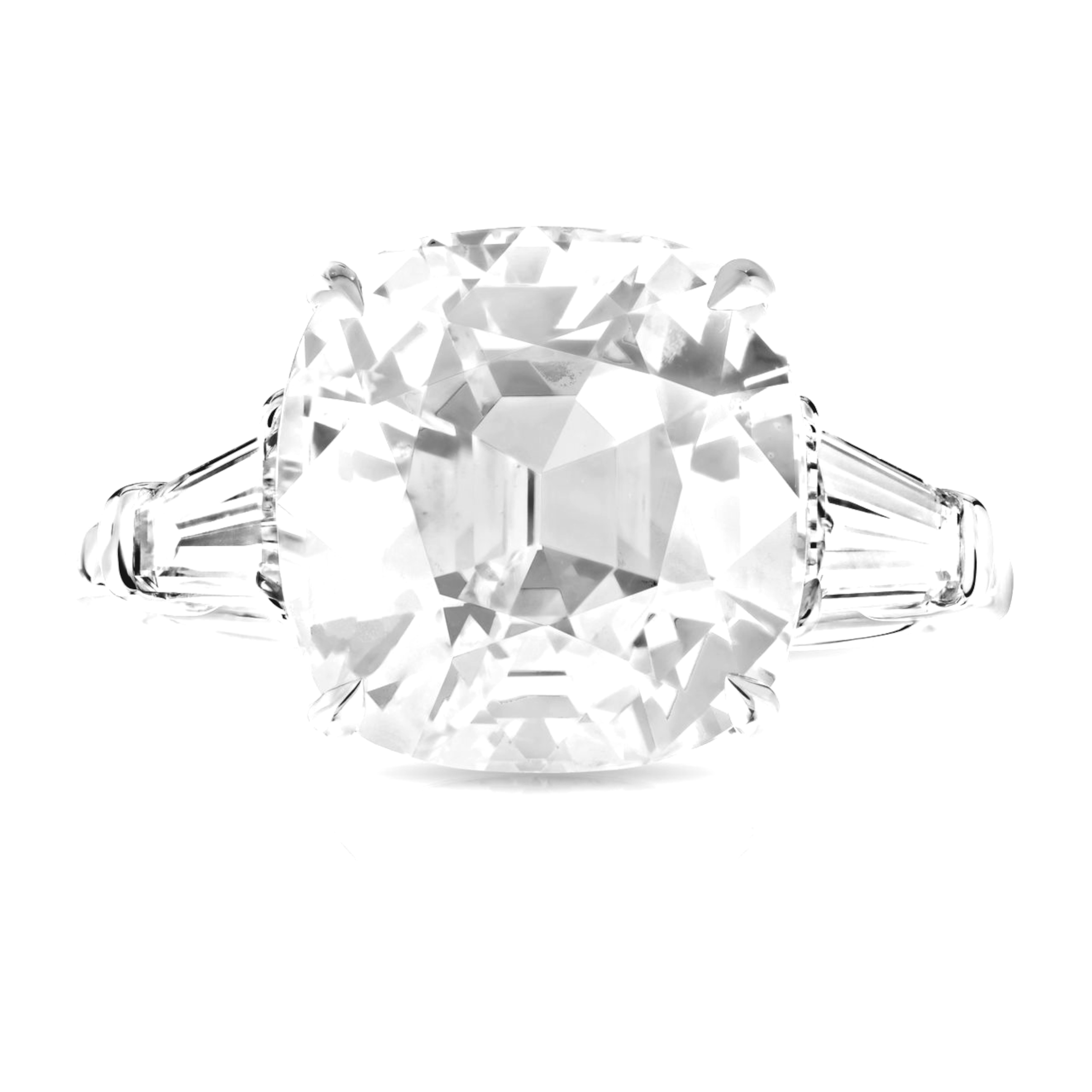 GIA-zertifizierter 5,22-Karat-Diamantenring mit altem Minenschliff (Art déco) im Angebot