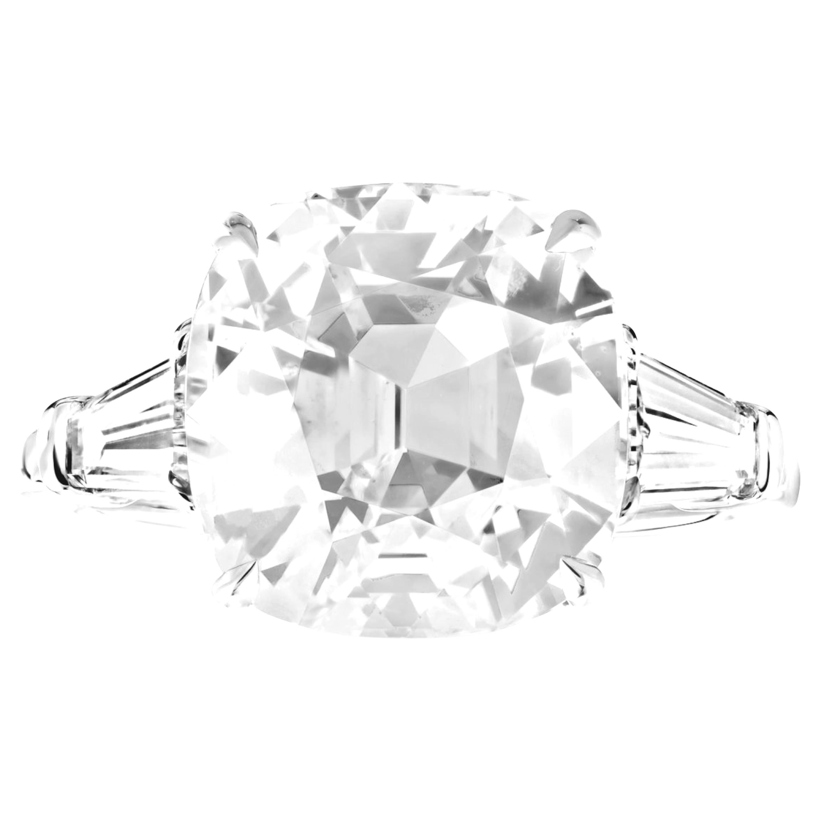 GIA-zertifizierter 5,22-Karat-Diamantenring mit altem Minenschliff im Angebot