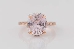 GIA Certified 5.22 Ct. Natural Pink Oval Sapphire Diamond Engagement Ring