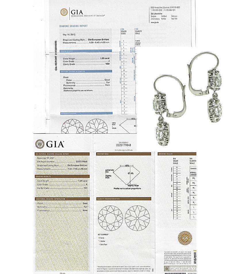 Donna Orecchini con diamanti da 5,22cttw certificati GIA in vendita