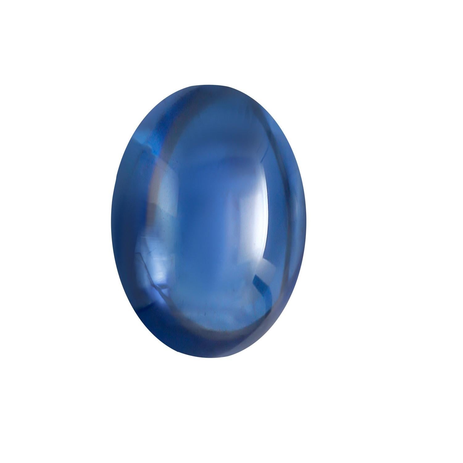 Oval Cut GIA Certified #5231058390 No Heat Ceylon Cabochon Sapphire Weighing 17.16 carat For Sale