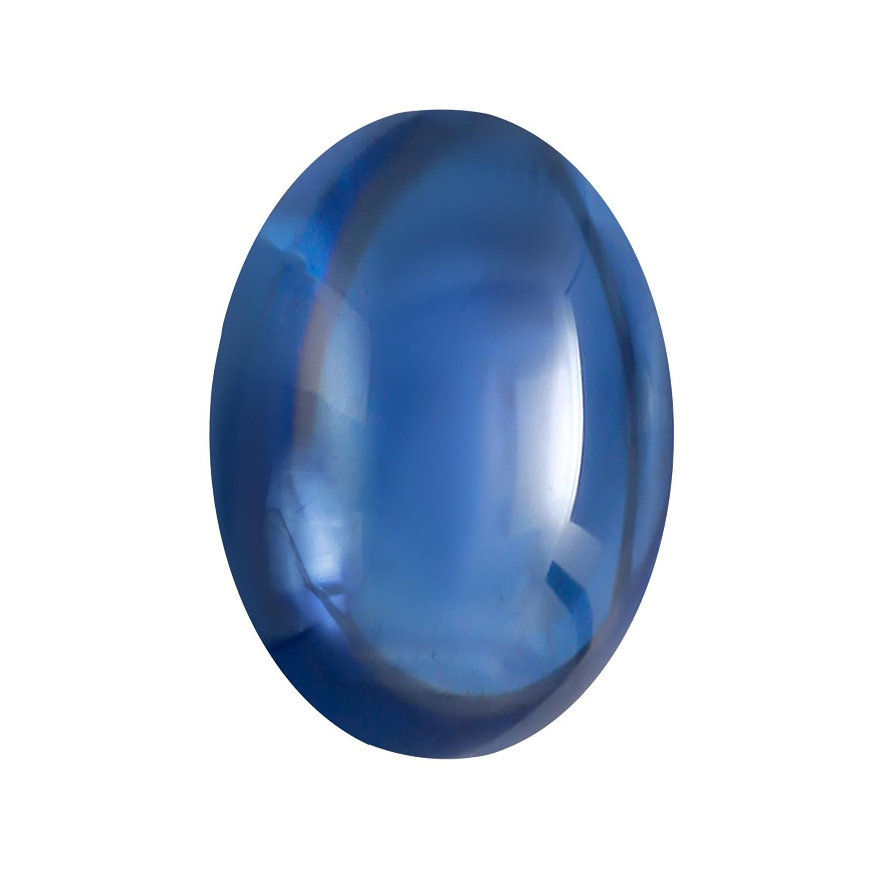 Women's or Men's GIA Certified #5231058390 No Heat Ceylon Cabochon Sapphire Weighing 17.16 carat For Sale
