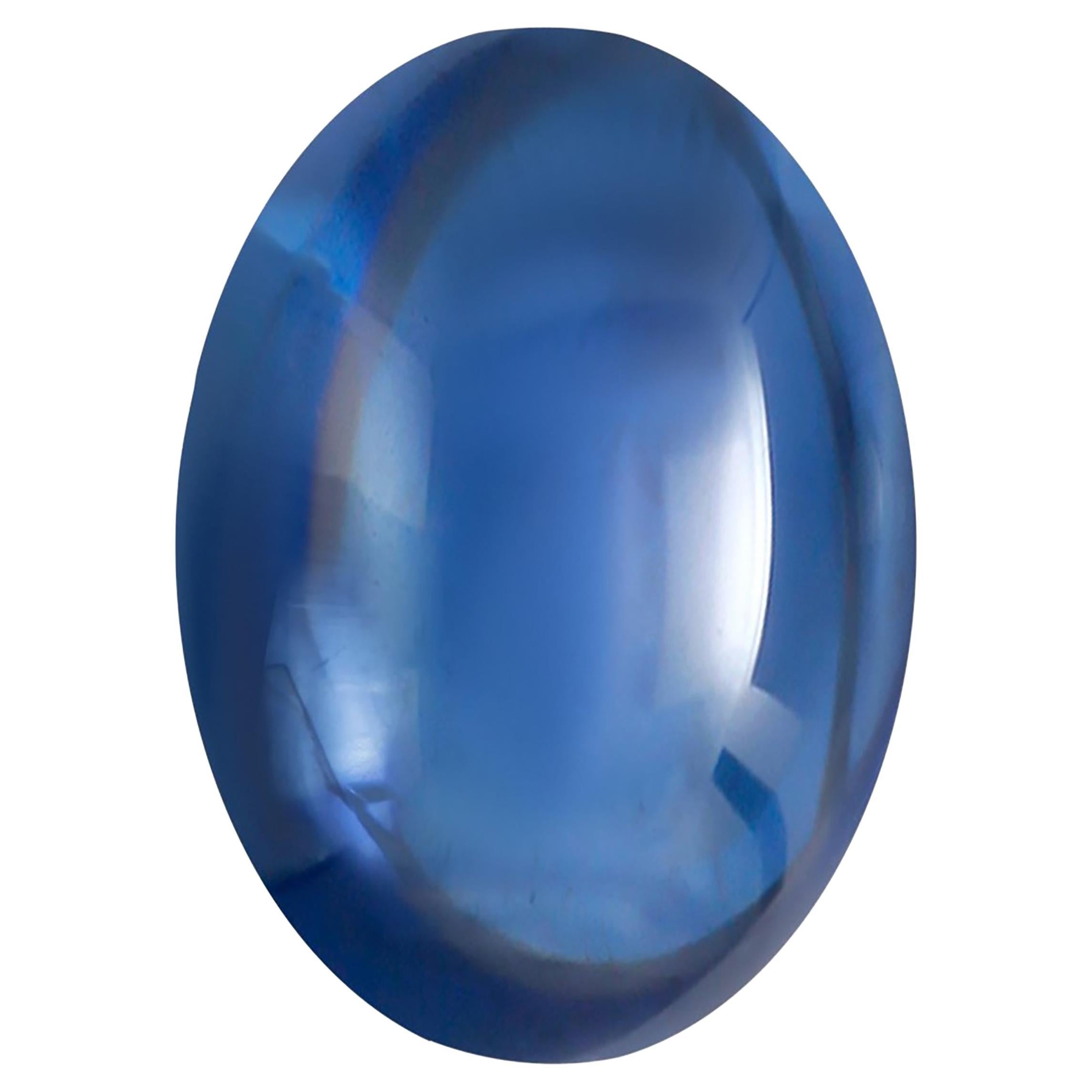 Saphir cabochon de Ceylan non chauffé certifié GIA n°5231058390 pesant 17,16 carats