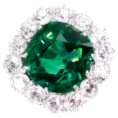 GIA Certified 5.26 Carat Intense Vivid Green Diamond Platinum Ring
