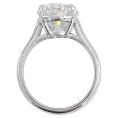GIA Certified 5.26 Carat Oval Cut Diamond Engagement Platinum Ring