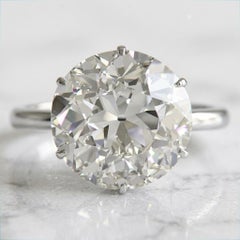 GIA Certified 5.27 Carat Old European Brilliant Diamond Ring
