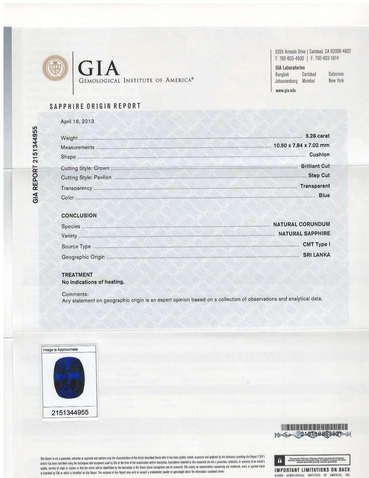 gia certified blue sapphire