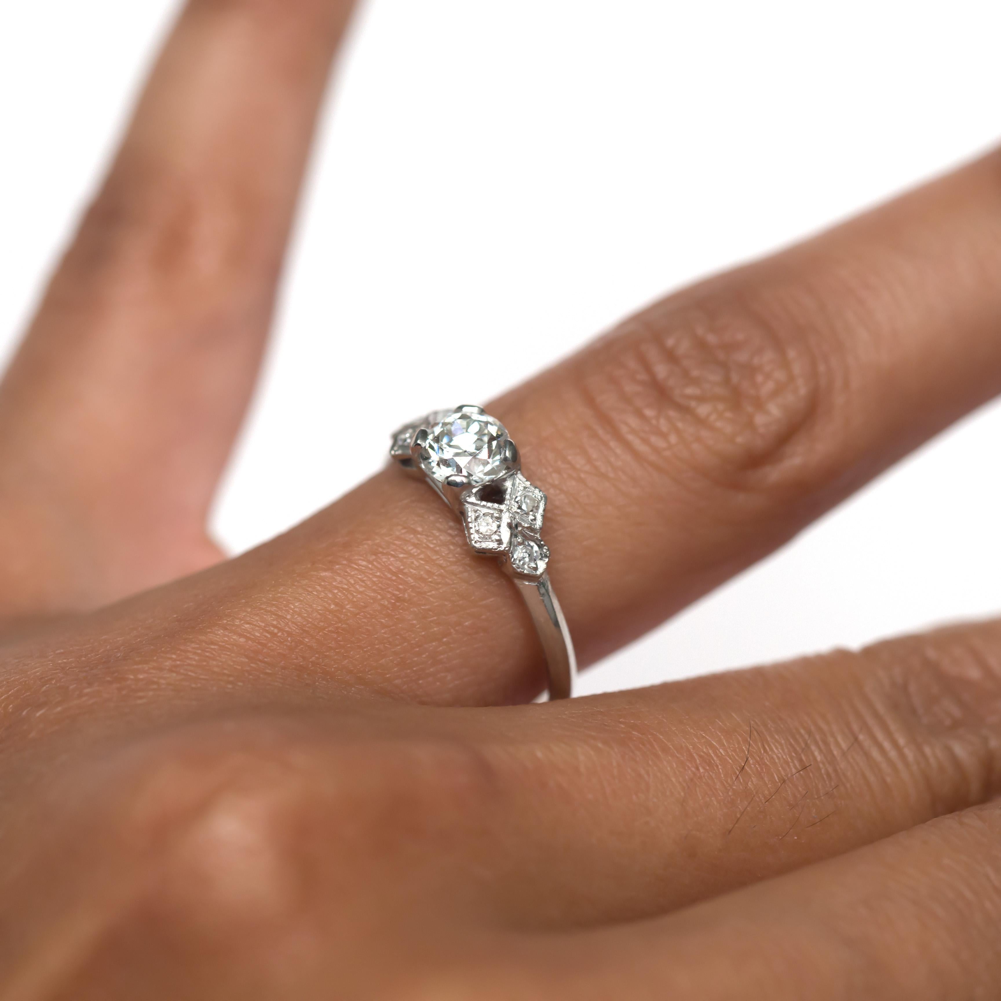 Bague de fiançailles en diamants de 0,53 carat certifiés GIA en vente 3