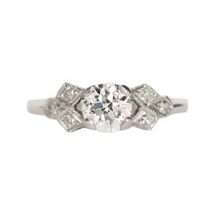 Vintage GIA Certified .53 Carat Diamond Engagement Ring