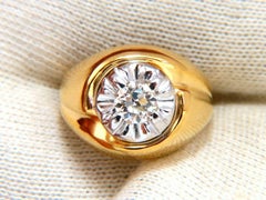 GIA Certified .53 Carat Natural Diamonds Men's Ring 14 Karat*