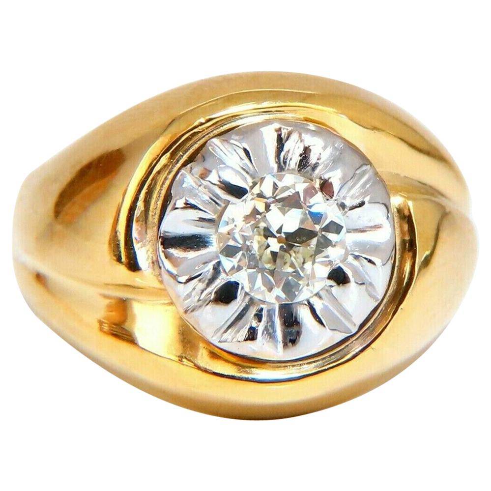 GIA Certified .53 Carat Natural Diamonds Men's Ring 14 Karat*