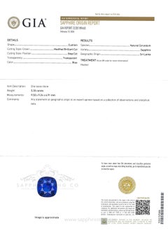 GIA Certified 5.30 ct Cornflower Blue Ceylon Sapphire - Origin report