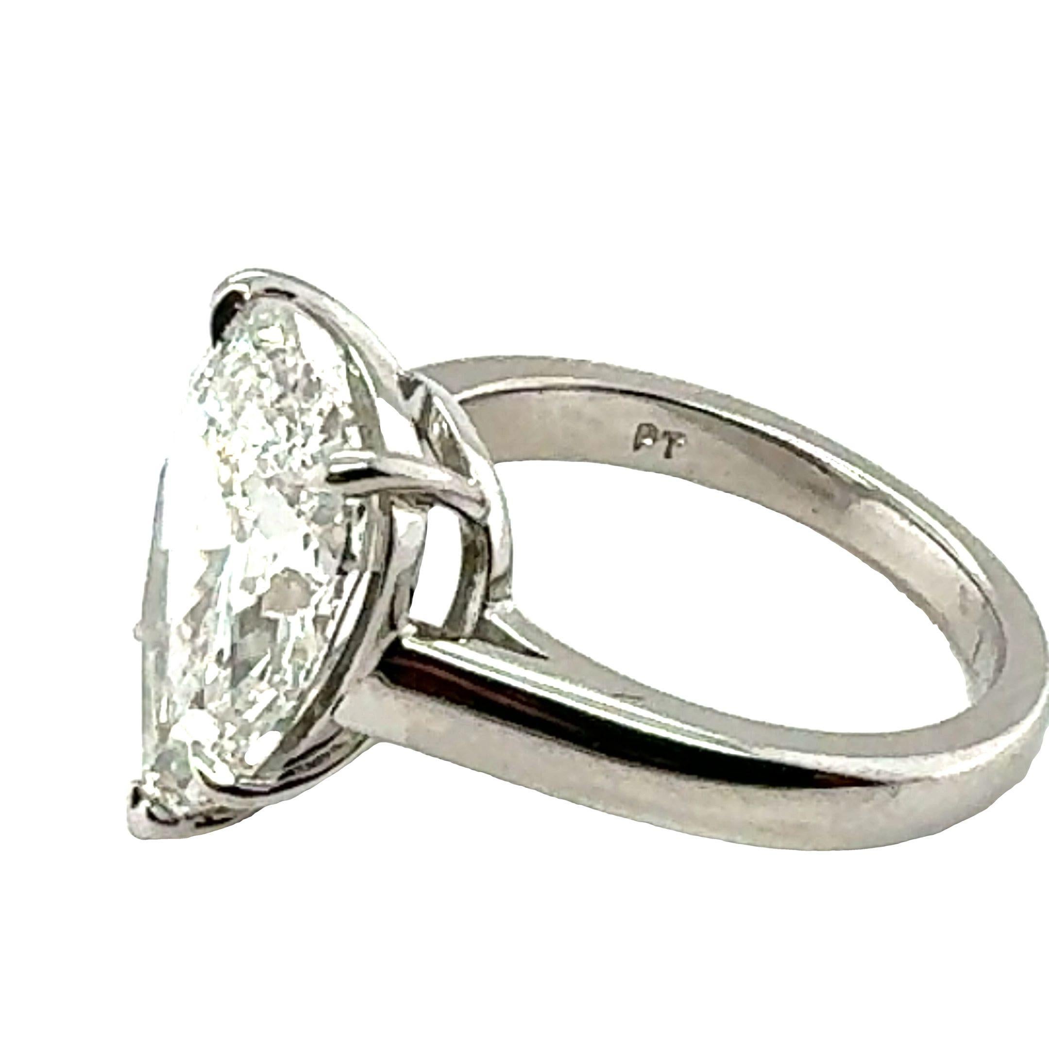 Women's GIA Certified 5.31 Carat Diamond Platinum Engagement Ring For Sale