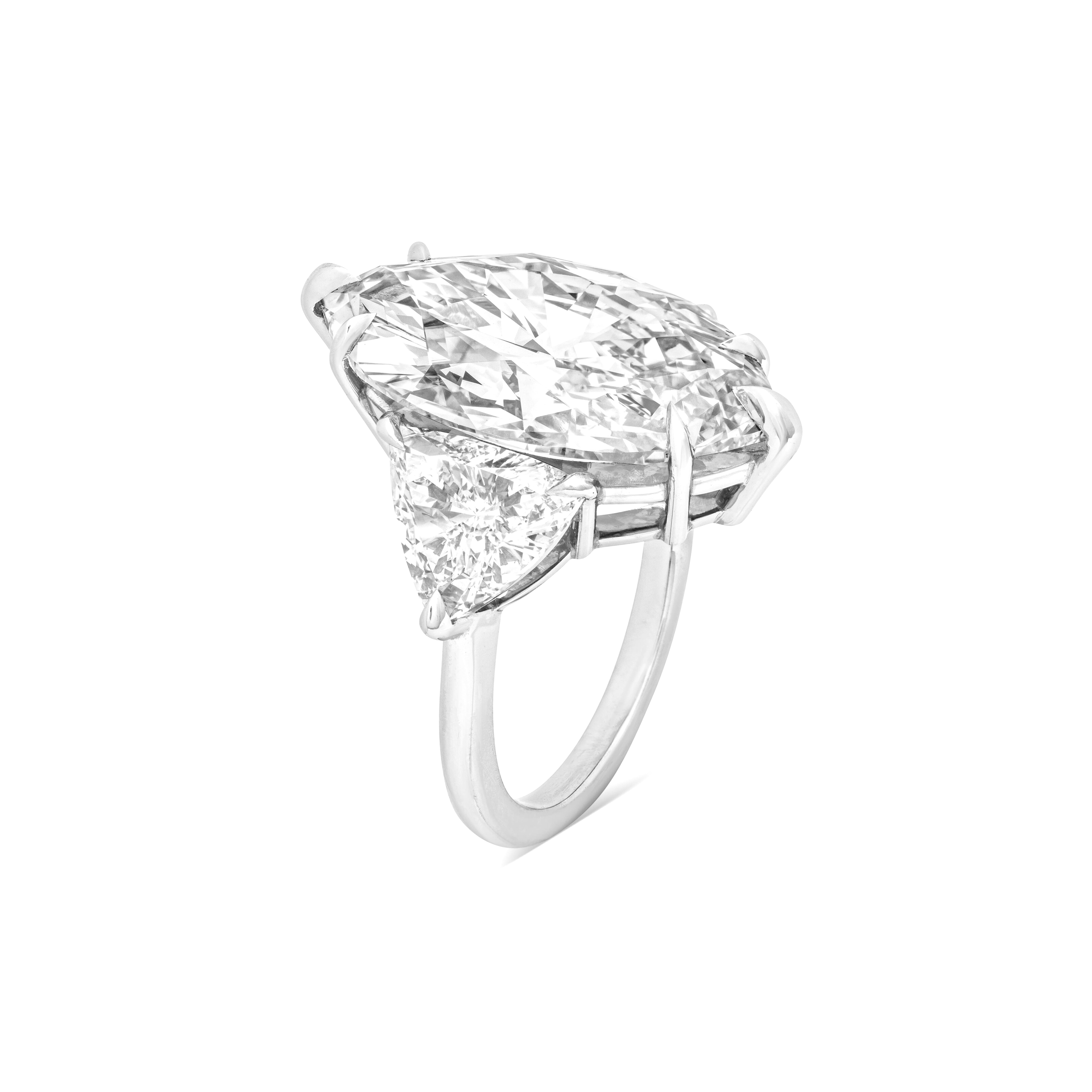 Taille coussin Bague avec diamant taille brillant marquise de 5,31 carats certifié GIA en vente