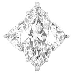 GIA-zertifizierter 5,31 Karat Diamantring mit Marquise- Brillantschliff