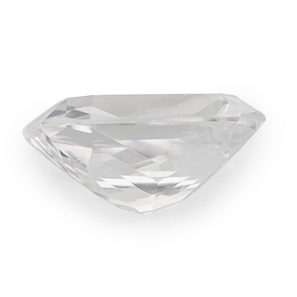 GIA Certified 5.33 Carats Unheated White Sapphire In New Condition For Sale In Los Angeles, CA