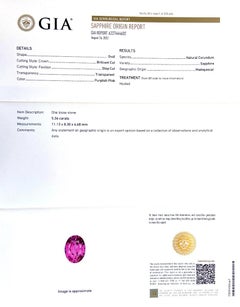 GIA Certified 5.34 Carat Madagascar Pink Sapphire Diamond 18k White Gold Ring