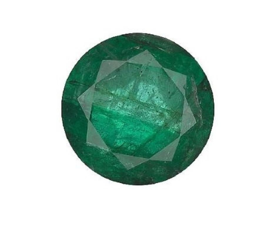 GIA-zertifizierter 5,36 Karat runder F3 Smaragd (Rundschliff) im Angebot