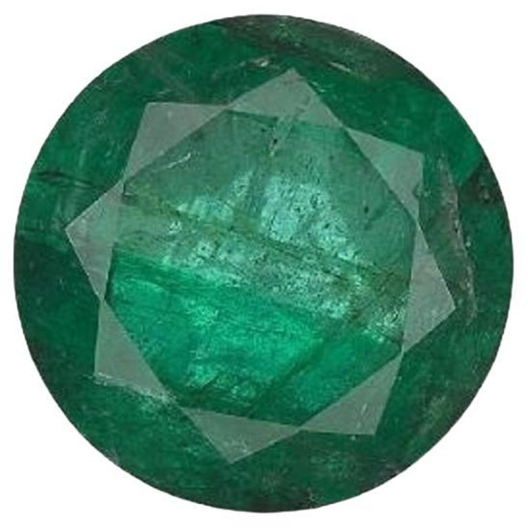 GIA Certified 5.36ct Round F3 Emerald For Sale at 1stDibs