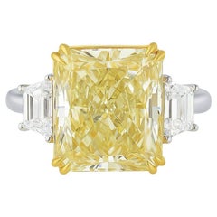 GIA Certified 5 Carat Fancy Intense Yellow Diamond Ring