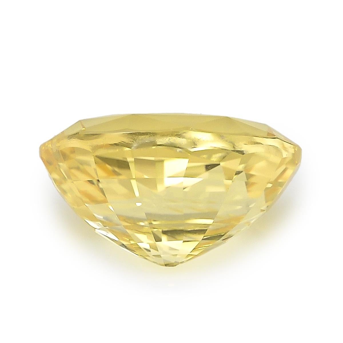 GIA Certified 5.39 Carats Unheated Yellow Sapphire  In New Condition For Sale In Los Angeles, CA