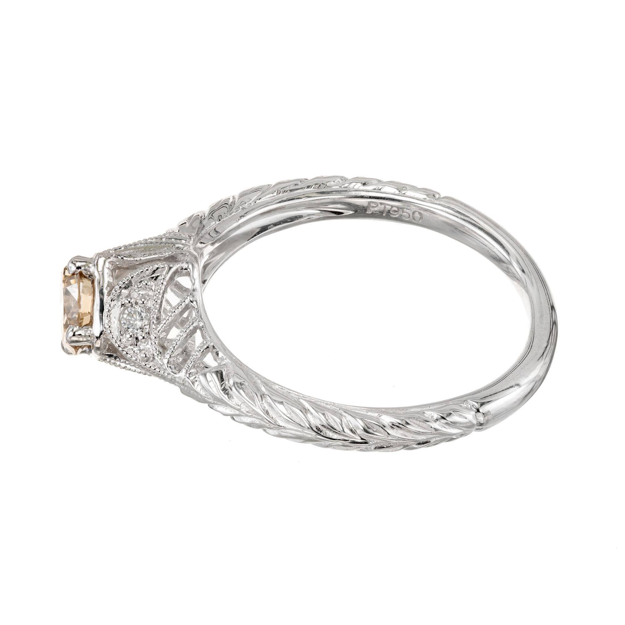 light brown diamond engagement ring