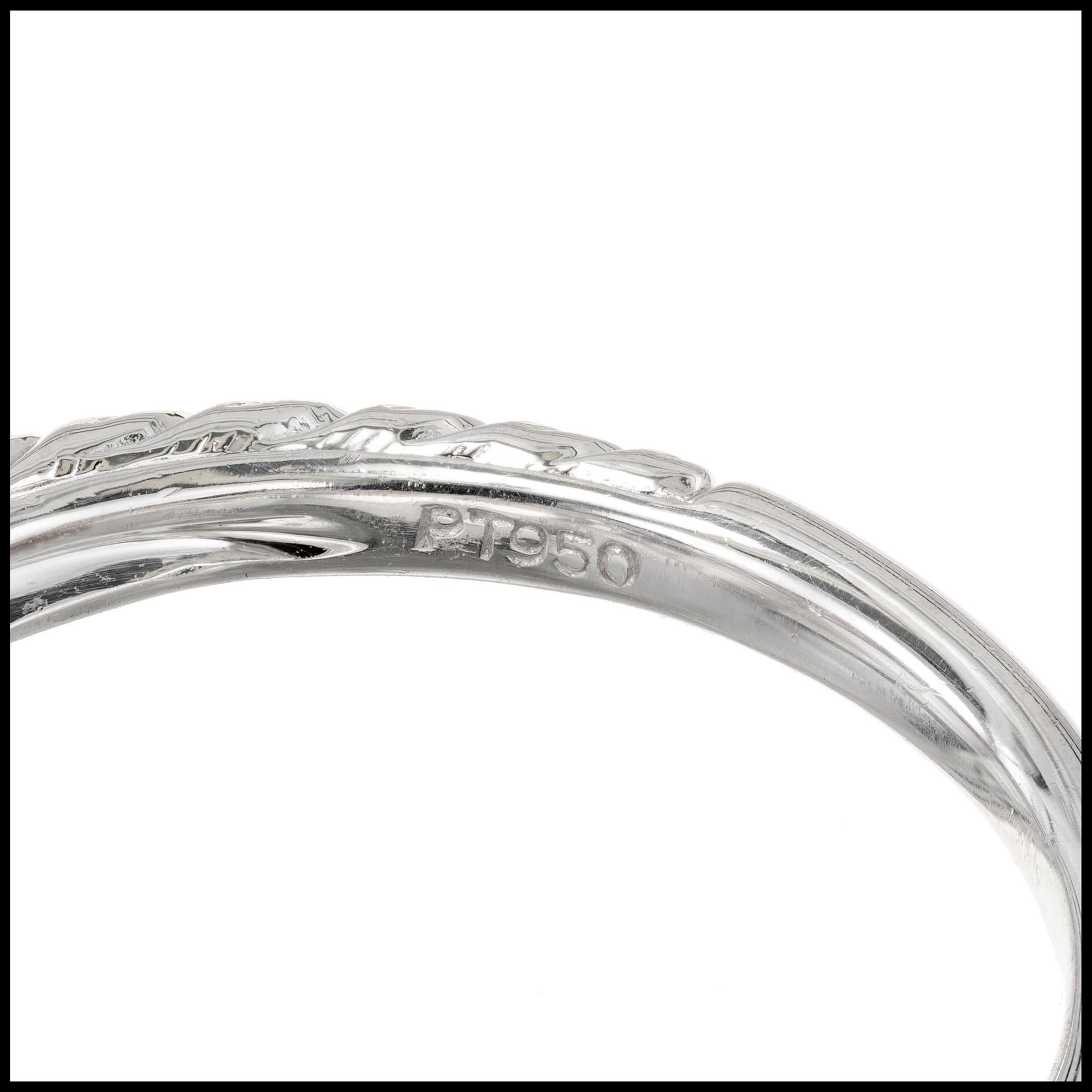Round Cut GIA Certified .54 Carat Light Brown Diamond Platinum Ring For Sale