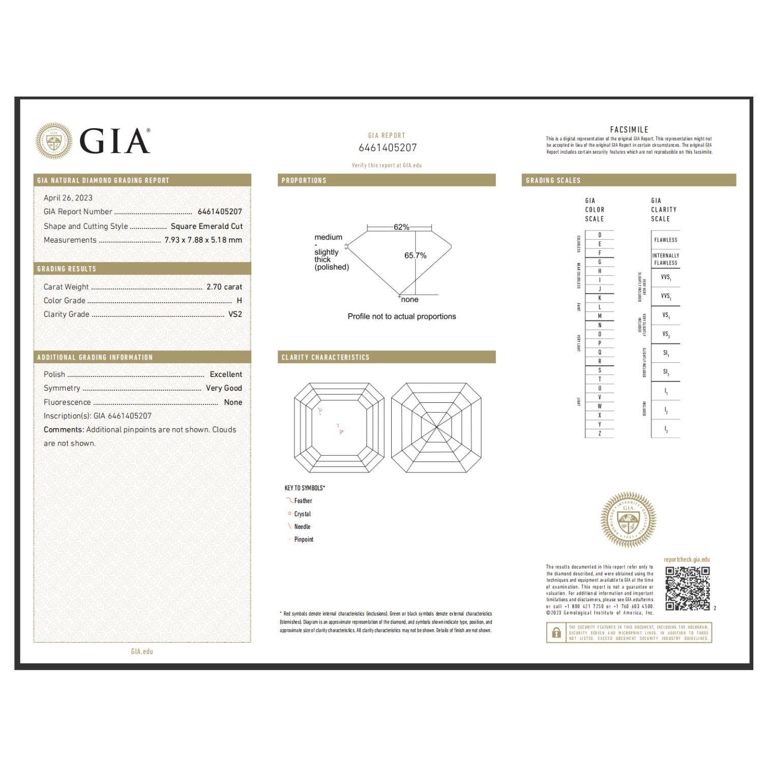 Modern GIA Certified 5.40 Carat Asscher Cut Diamond Studs For Sale