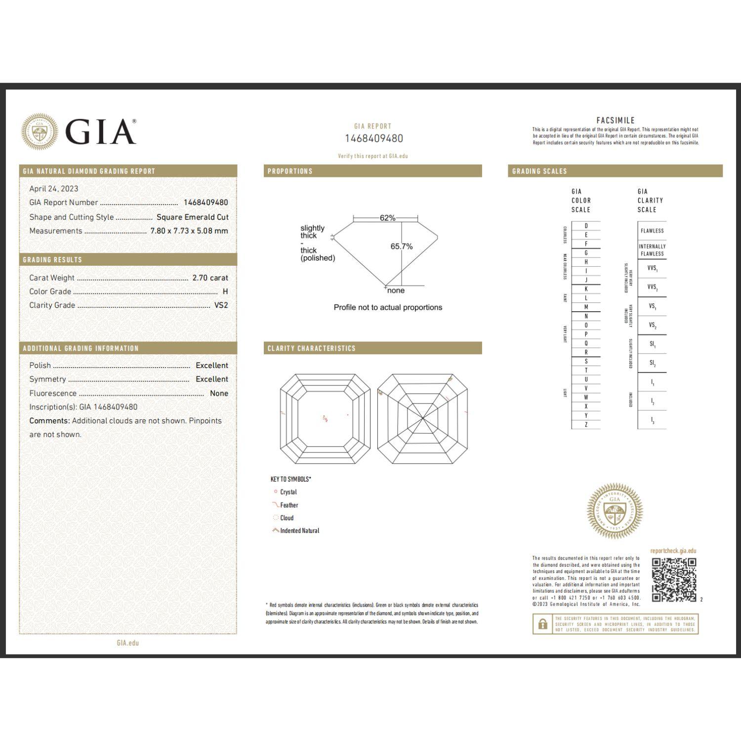 GIA-zertifizierte 5,40 Karat Diamant-Ohrstecker im Asscher-Schliff im Zustand „Neu“ im Angebot in Bangkok, Thailand