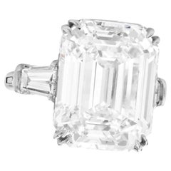 GIA-zertifizierter 5.40 Karat Smaragd  Geschliffener Diamant Verlobungsring aus Platin