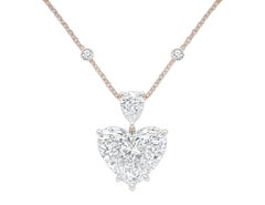 GIA Certified 5.05 Carat Heart Shape Diamond Pendant Necklace in 18K White Gold