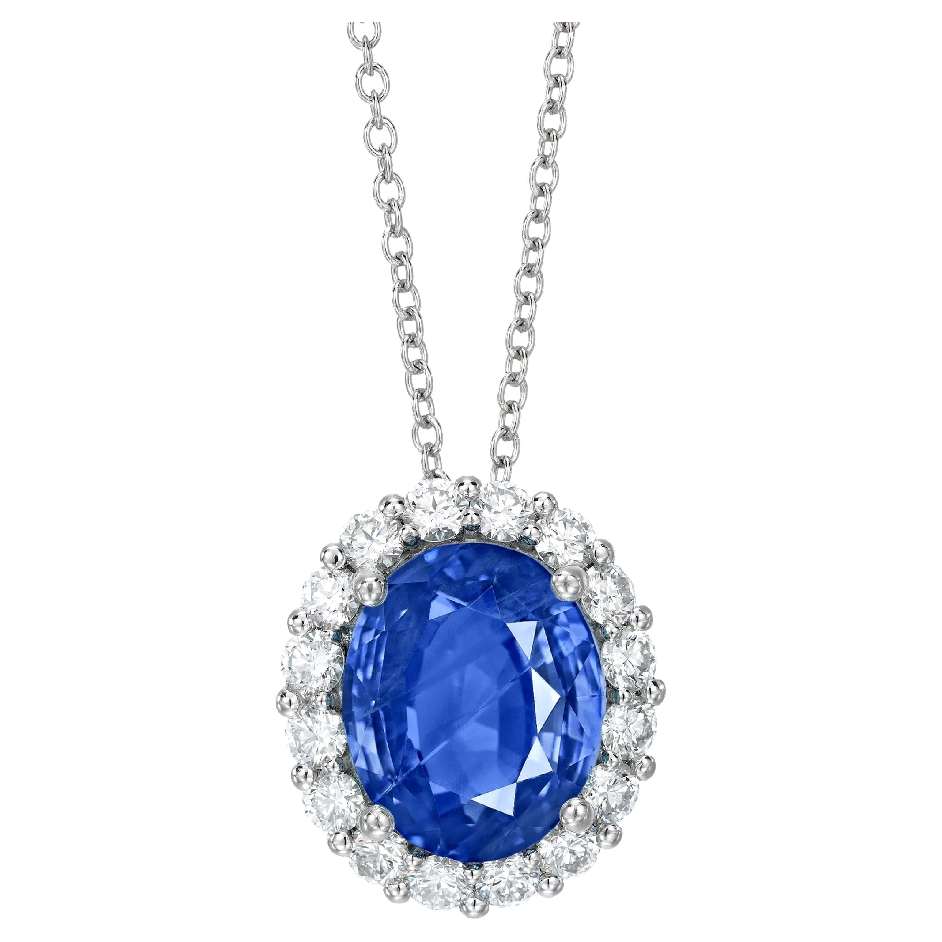 Gia Certified 5.40 Carat Kashmir No Heat Sapphire Diamond Ring