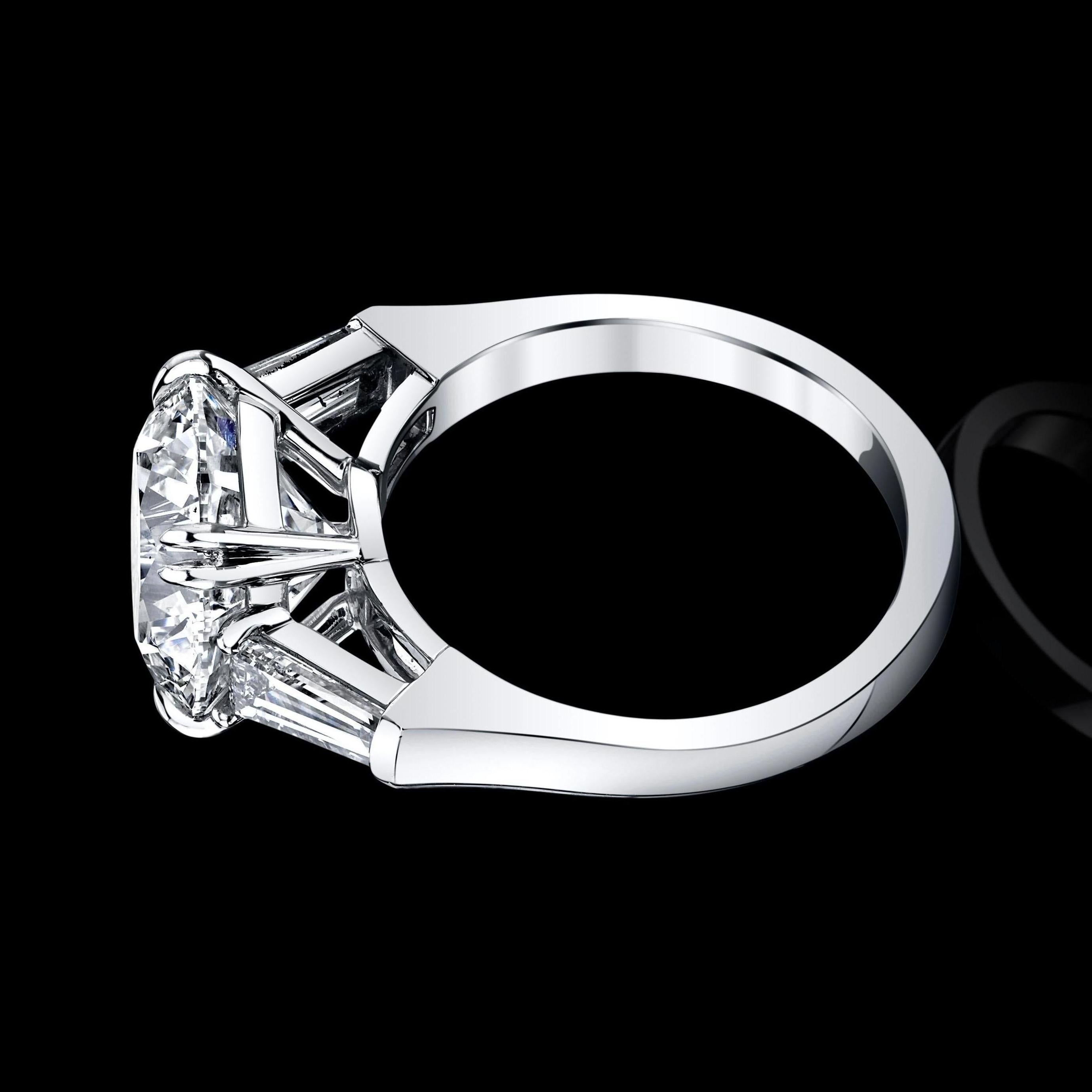 Round Cut GIA Certified 5.42 Round Brilliant Diamond Ring
