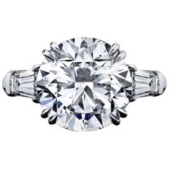 GIA Certified 5.42 Round Brilliant Diamond Ring