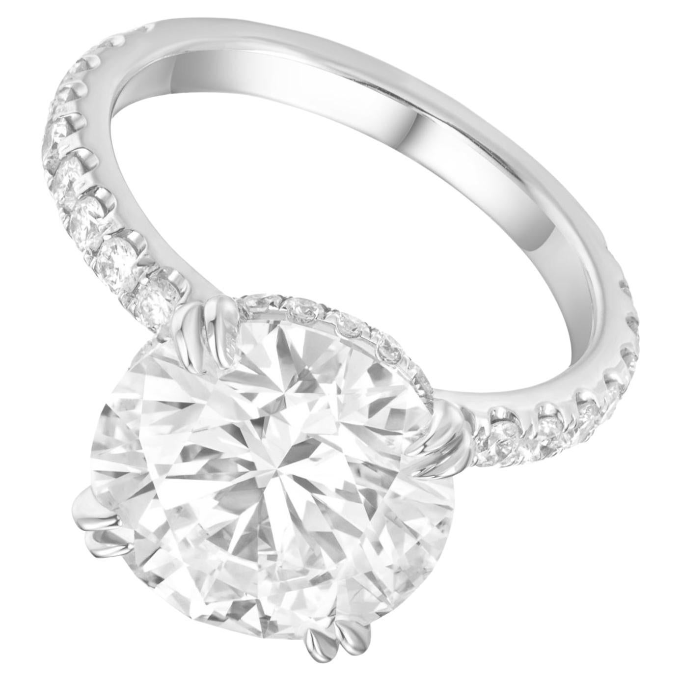GIA Certified 5.23 Carat Round Cut Diamond F Color VVS1 Clarity Solitaire Ring