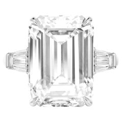 GIA Certified 5.44 Carat Emerald Cut Diamond Platinum Ring