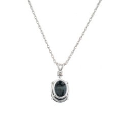 GIA Certified 5.44 Carat Oval Sapphire Diamond Pendant Necklace