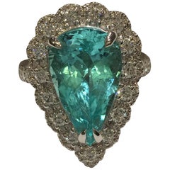 Bague en tourmaline Paraiba certifiée GIA de 5,44 carats