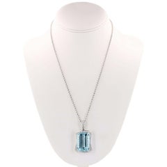 GIA Certified 54.80 Carat Aquamarine Pendant Necklace