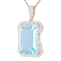 GIA Certified 54.80 Carat Aquamarine Pendant Necklace