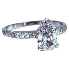 GIA Certified .54ct Natural Pear Shaped Diamond Ring 14kt*