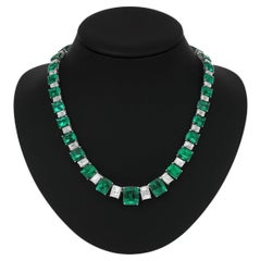 Collana di smeraldi e diamanti colombiani certificata GIA da 55 carati