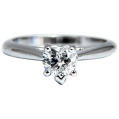 GIA Certified .55 Carat Heart Cut Diamond Solitaire Ring Platinum Classic D/VS