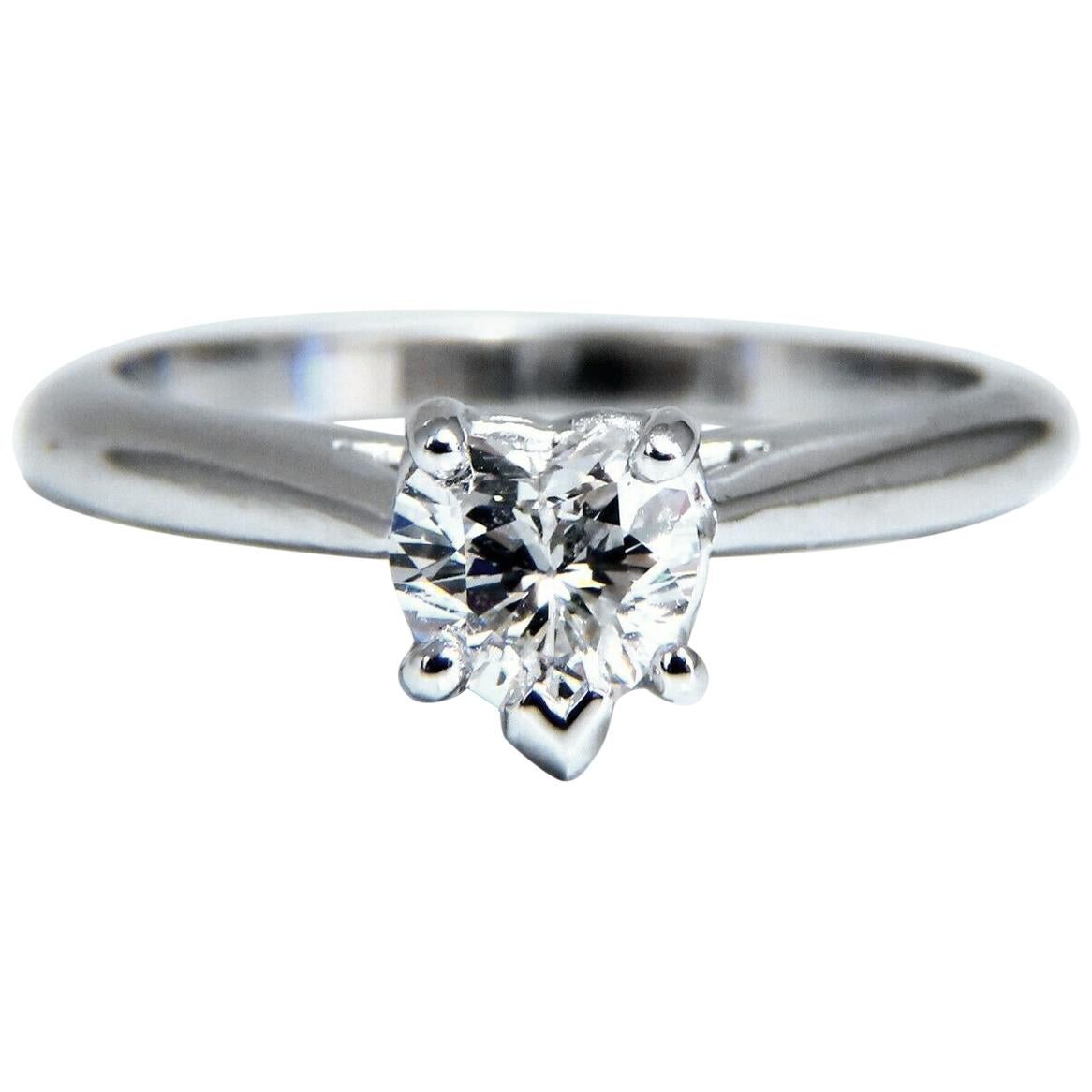 GIA Certified .55 Carat Heart Cut Diamond Solitaire Ring Platinum Classic D/VS*y