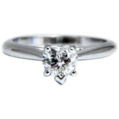 GIA Certified .55 Carat Heart Cut Diamond Solitaire Ring Platinum Classic D/VS*y