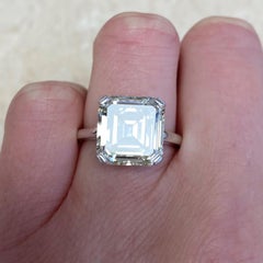 GIA Certified 5.50 Carat Large Asscher Cut Diamond Solitaire Ring in Platinum