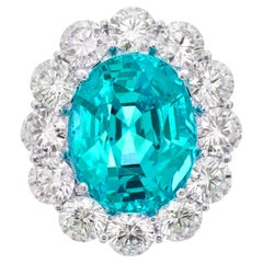 GIA Certified 5.50 Carat Brazilian Paraíba Tourmaline & Diamond Platinum