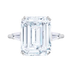 GIA Certified 5 Carat Emerald Cut Diamond Platinum Ring