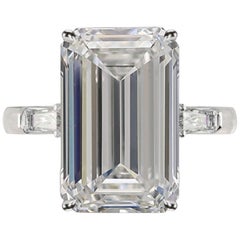 GIA Certified 4 Carat Emerald Cut Diamond Ring Long Ratio